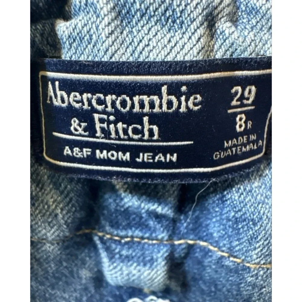 Abercrombie & Fitch Paperbag Mom Jeans Light Wash Pleated Tie Waist 29 8R